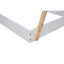 Twin Size Tent Floor Bed with Triangle Structure  White+Natural - Korvel