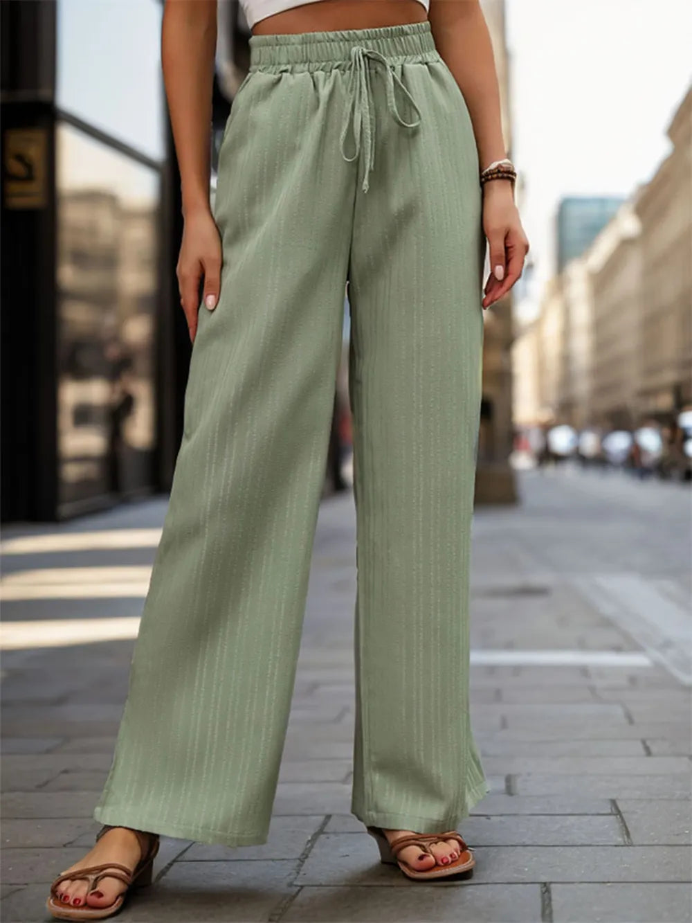 High Waist Wide Leg Pants - Korvel