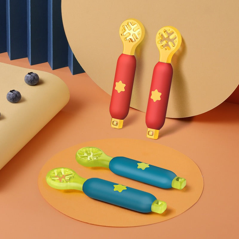 Rice paste complementary food spoon hole shaped children's tableware wholesale mother and baby products silicone grinding gum - Korvel