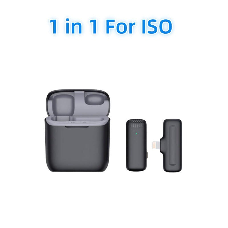 Charging case wireless lavalier microphone 1-to-2 live broadcast 2.4G noise cancelling microphone - Korvel