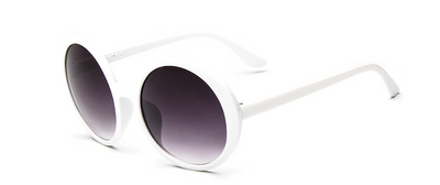Lunettes de soleil rondes vintage petites avec monture en plastique noir