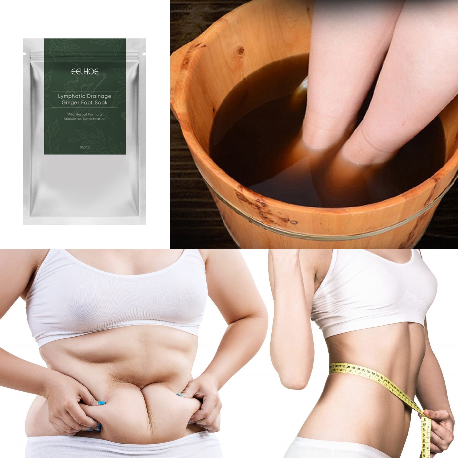 Ginger Foot Bath Pack Lymphatic Relief Muscle Soreness Slimming Foam Foot Pack To Remove Wet Cold Storm Sweat Body - Korvel