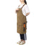 Long heavy-duty canvas tool apron, carpenter apron, carpenter 16 ounces, fully adjustable, no need for waxing - Korvel