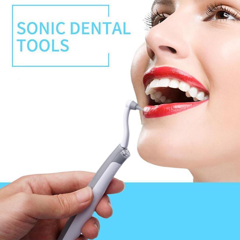 Electric Sonic Pic Tooth Stain Eraser Plaque Remover Dental Cleaning Tool Kit Tooth Teeth Whitening Sonic Tooth Pic - Korvel