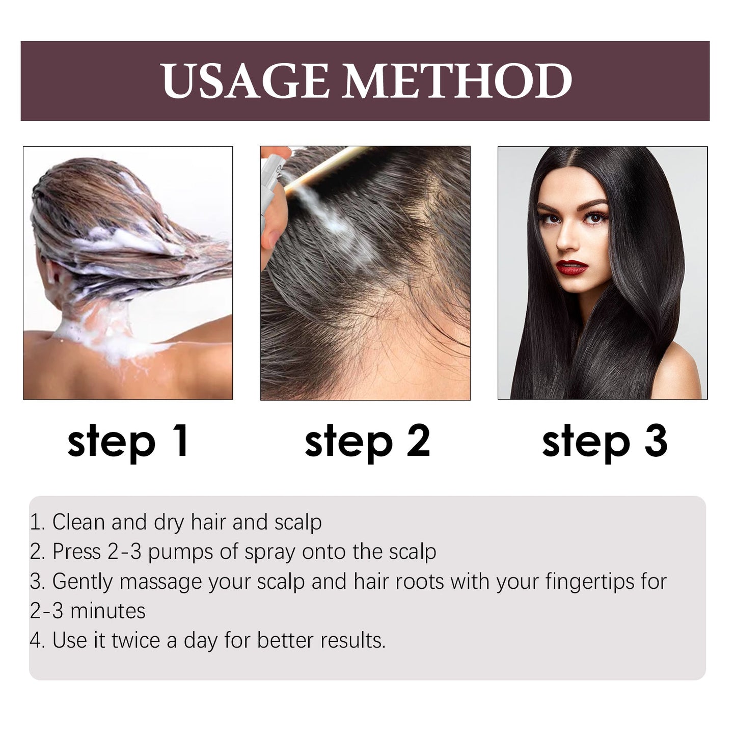Black Hair Spray, Nourishes Black Hair And Covers White Hair Soft Natural Glossy Hair Spray - Korvel