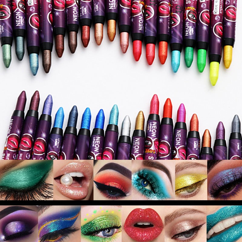 KISS SUSY 36 color eye shadow pencil stick lip pencil 2 in 1 is not easy to smudge - Korvel