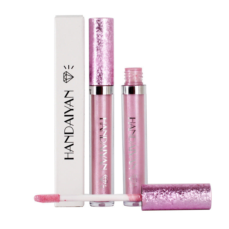 handaiyan Diamond Pearl Lip Gloss Non-Stick Cup Mermaid Lip Gloss Lipstick - Korvel