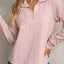 Texture Quarter Zip Long Sleeve Sweatshirt