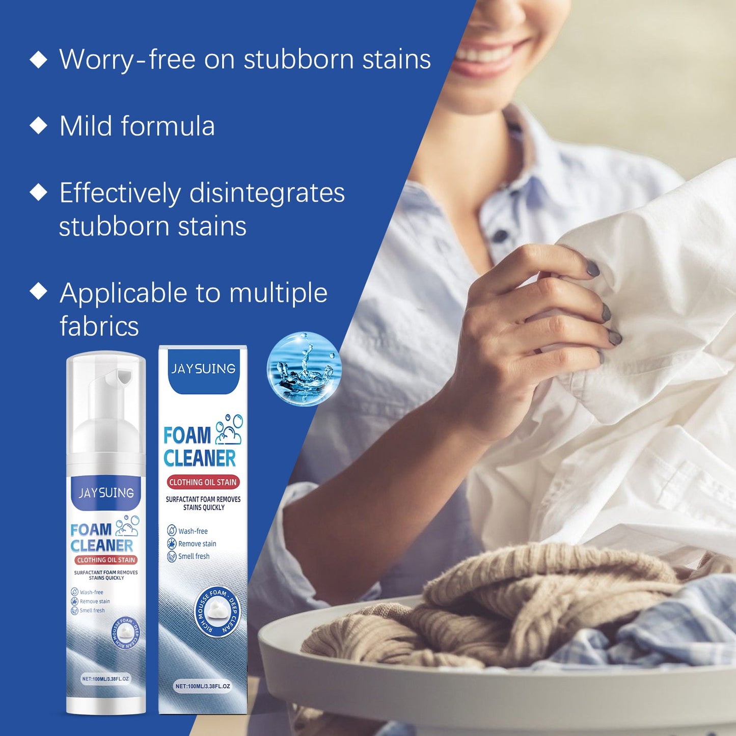 Nettoyant Mousse Premium pour Taches d'Huile sur Vêtements