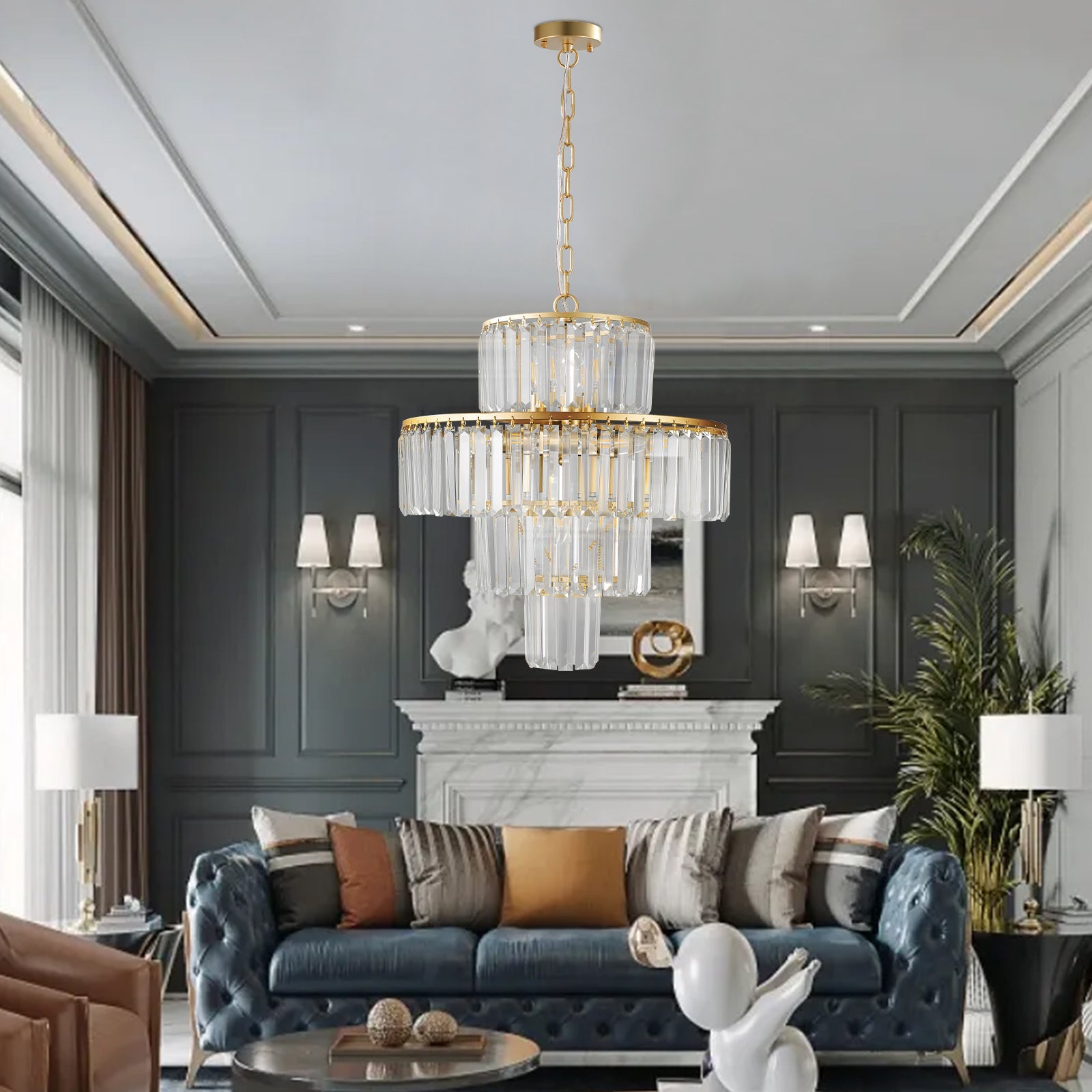 Luxury Crystal Chandelier Modern Chandeliers Lights Fixture Hanging Pendant Light Fixture for Dining Room Bedroom Living Room - Korvel