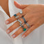 French Retro Irregular Alloy Ring Set - Light Luxury Geometric Design