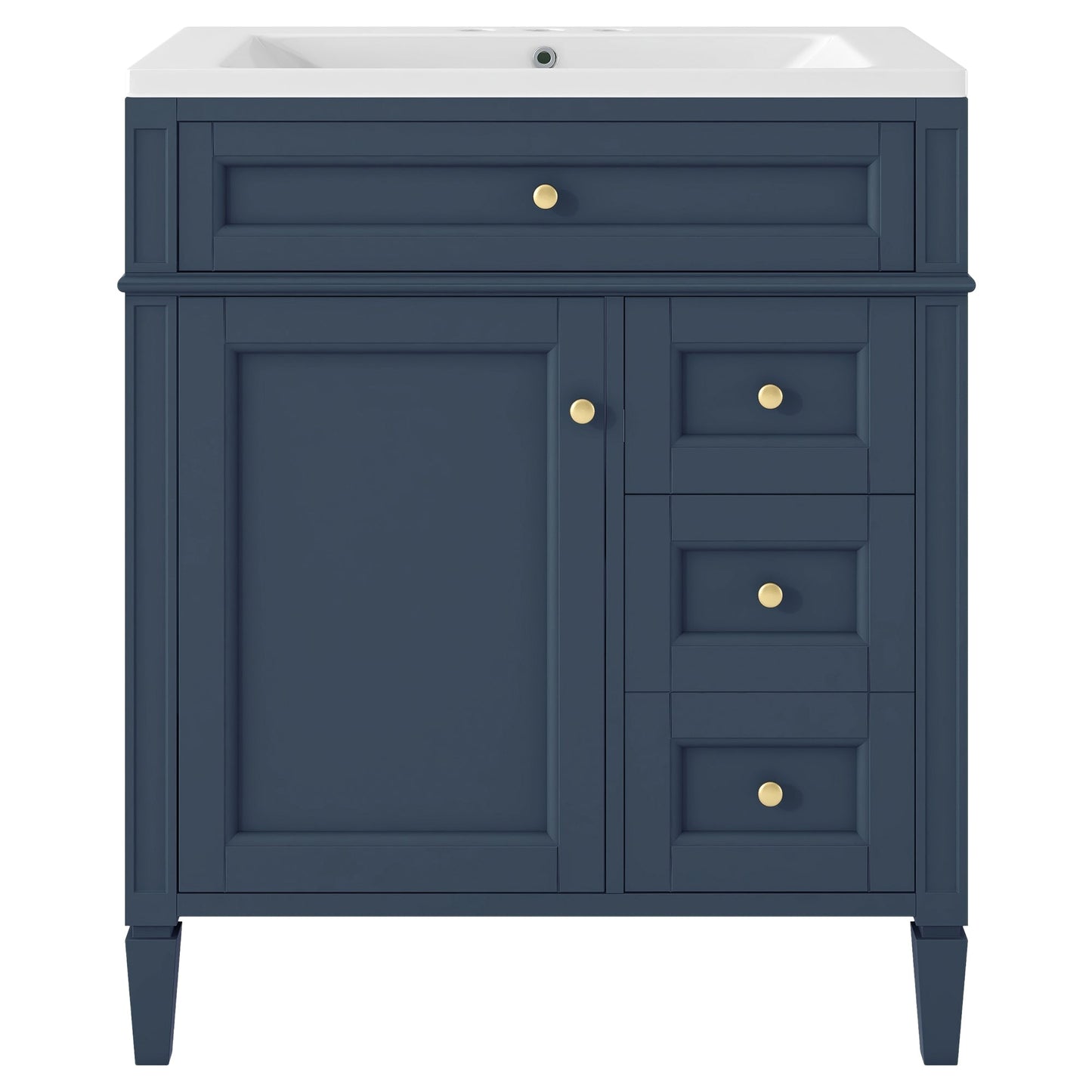 Meuble de salle de bain moderne de 30 pouces avec lavabo et rangement