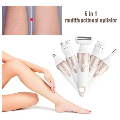 5-in-1 Electric Shaver for Women - Waterproof Hair Remover