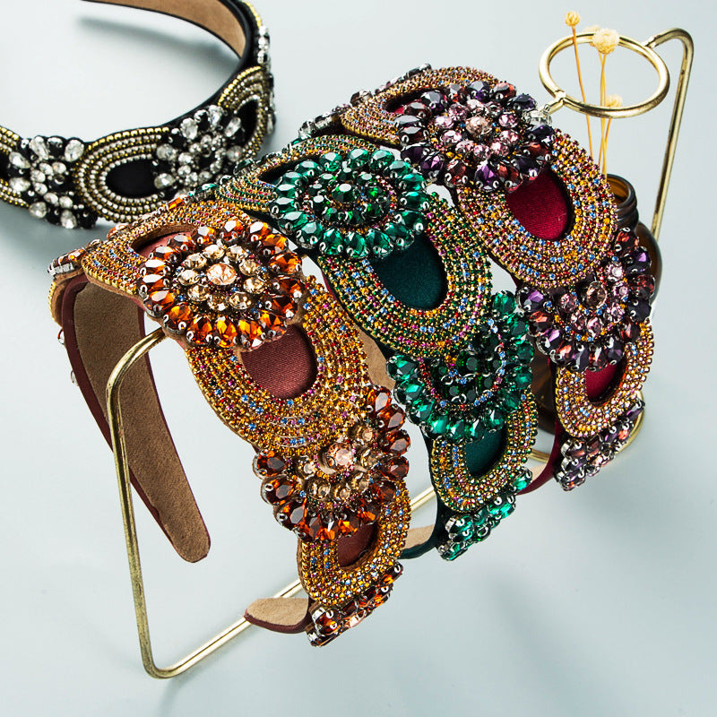 Fashion New Baroque Style Retro Broadside Headband Trendy Street Photography Hair Accessories - Korvel