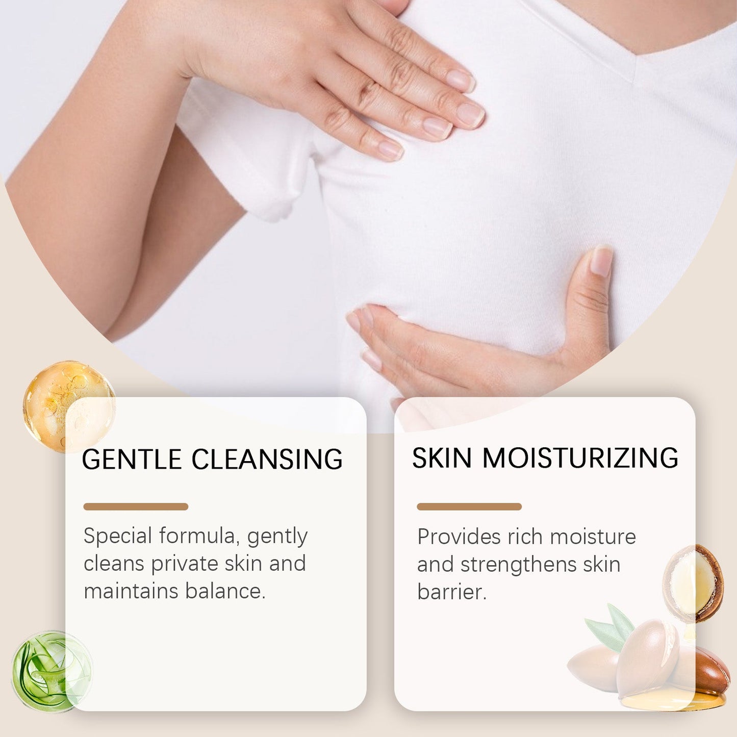 Feminine Care Cream, Gentle Moisturizing Daily Moisturizing Fresh And Tender Skin Care Body Nourishing Cream - Korvel