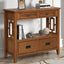 36'' Farmhouse Pine Wood Console Table Entry Sofa Table with 4 Drawers & 1 Storage Shelf (Brown) - Korvel