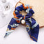 New Pearl Pendant Large Intestine Ring Hair Loop Women's Bundle Hair Knot Big Bow Knot Hair Rope - Korvel