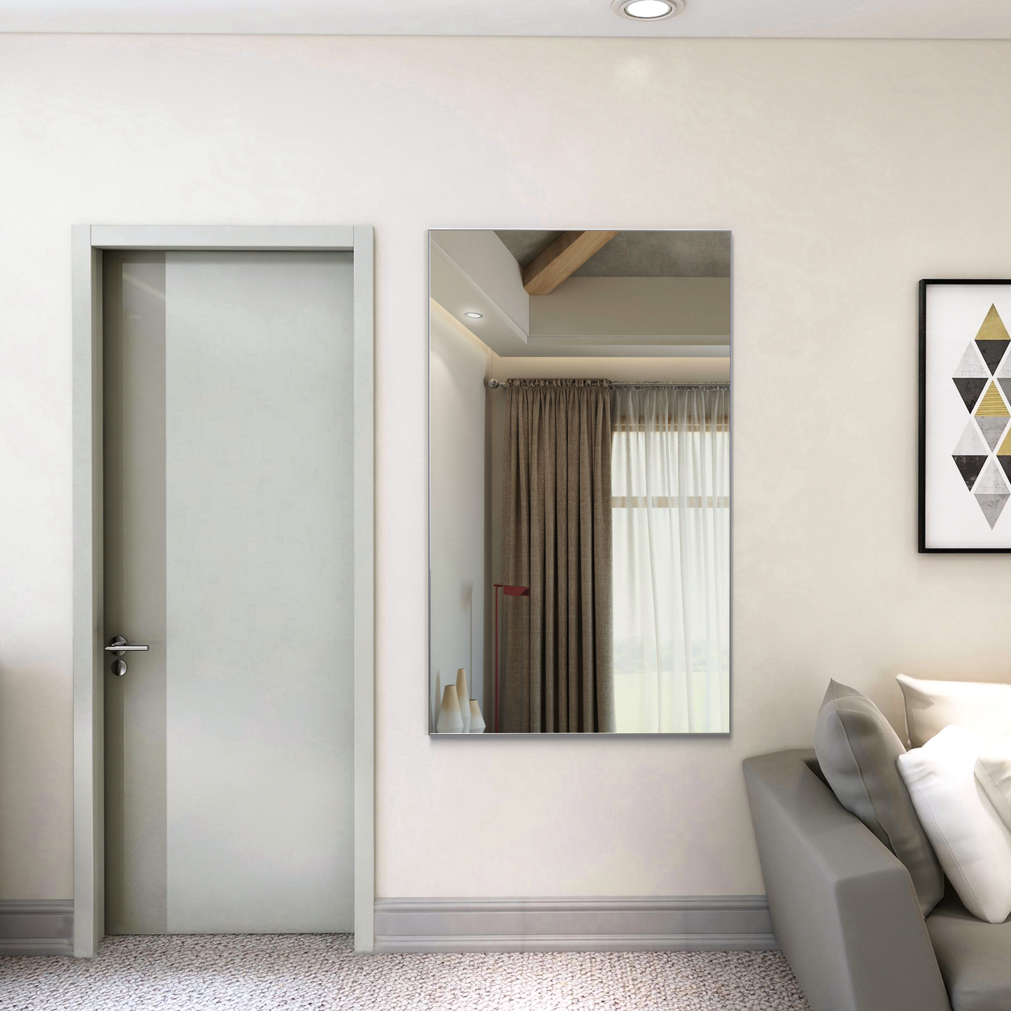 60"x36" Oversized Modern Rectangle Bathroom Mirror
