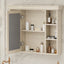 35'' x 28'' Blue Wall Mounted Bathroom Storage Cabinet with Mirror Door, Modern Bathroom Wall Cabinet with Mirror - Korvel