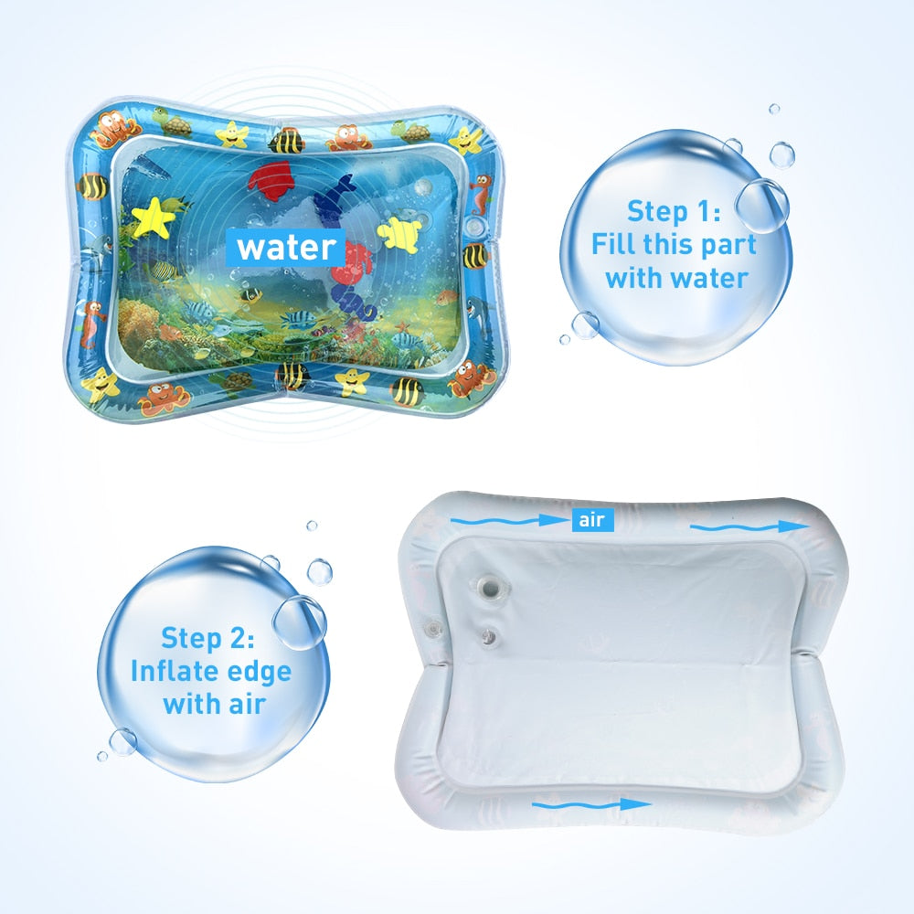 Tapis de jeu aquatique gonflable pour bébé pour un moment de jeu sur le ventre