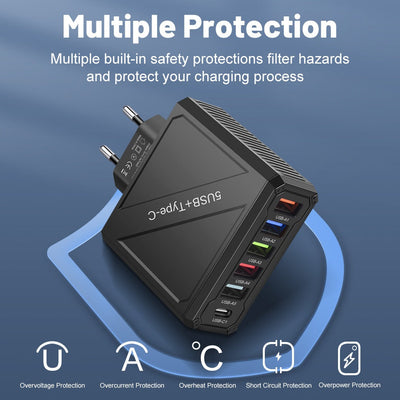 5USB Charger mobile phone charger charging head - Korvel