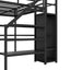 Cama Loft de Tamaño Completo con Escritorio en L y USB - Negro