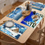 Christmas placemat white hemp Christmas scenery print home table mat living room dining table coaster - Korvel