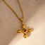 Collier Pendentif Croix en Acier Inoxydable Plaqué Or