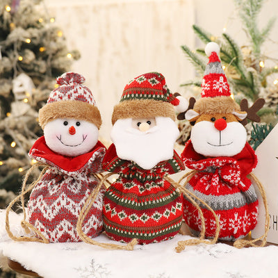 New 3D Knitted Fabric Doll Apple Bag Christmas Decorations Children's Day Gift Bundle Pocket Candy Bag - Korvel