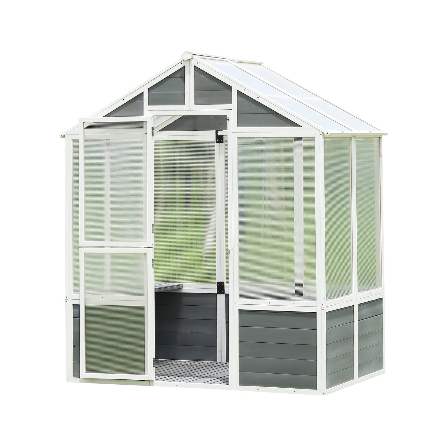 76''x48''x86'' Polycarbonate Greenhouse, Walk-in Outdoor Plant Gardening Greenhouse for Patio Backyard Lawn - Korvel