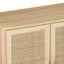 62.20"Elegant and Functional 4-Door Rattan Decorative Storage Cabinet,for Bedroom,Living Room,Office,Easy Assembl - Korvel