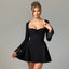 Robe élégante à manches longues bulle ajustée