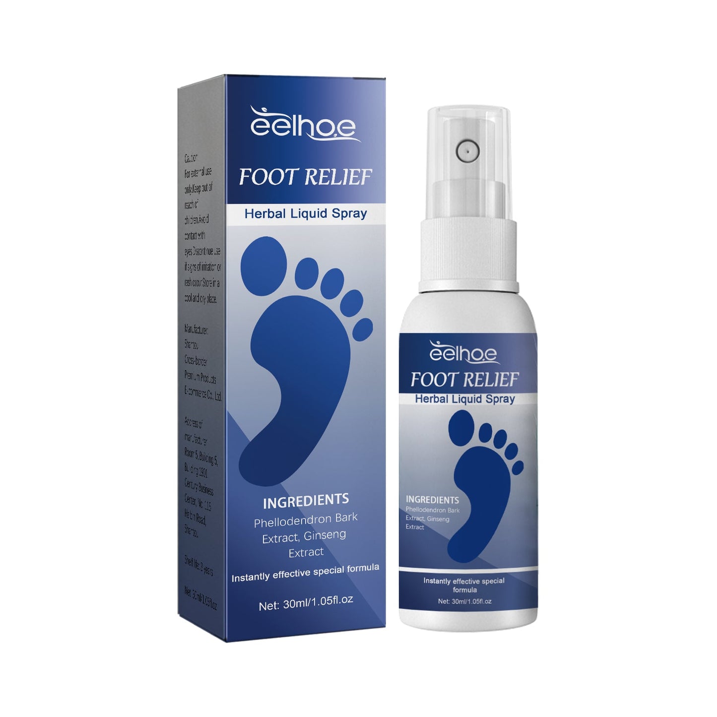 Foot Relief Herbal Liquid Spray, Clean Exfoliating Calluses Anti-Cracking Peeling Foot Moisturizing Spray - Korvel