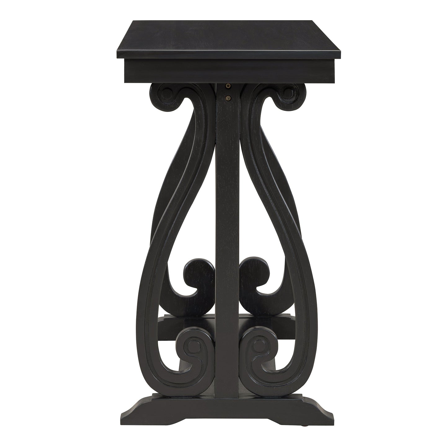 48-Inch Rustic Vintage Console Table --- Farmhouse Style Entryway Table with Open Shelf and Sturdy Construction (Black) - Korvel