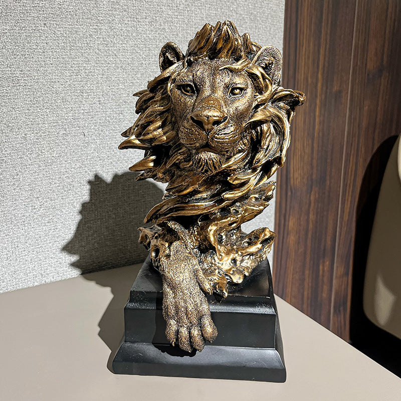 Creative Lion Head Decoration Home Living Room Resin Wine Cabinet Decoration - Korvel