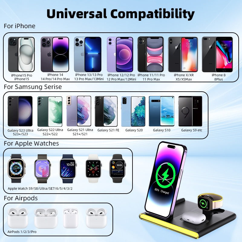 3-in-1 Wireless Charging Station for Apple & Samsung