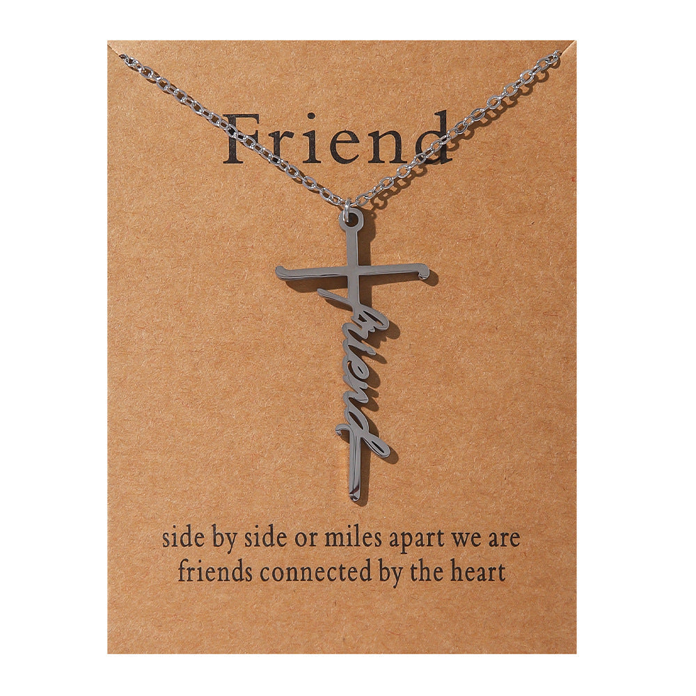 Faith Religious Gift Stainless Steel Cross Collarbone Chain Sweater Chain - Korvel