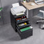 Locked three drawer storage mobile metal filing cabinet with pre installed wheels under the desk filing cabinet - Korvel