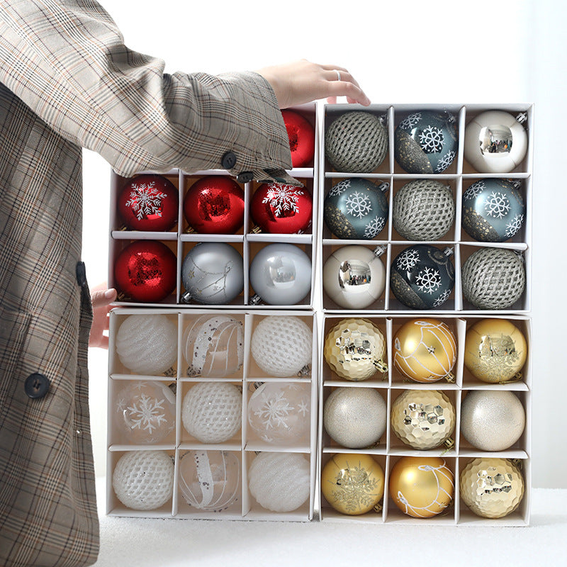Christmas Ball Set Gift Box Christmas Painting Gift Pack Ball Christmas Tree Decoration Pendant - Korvel