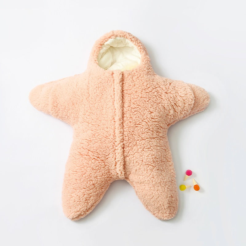 Plush Starfish Lamb Split Leg Baby Sleeping Bag