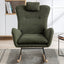 35.5-Inch Soft Teddy Fabric Rocking Chair with Pockets