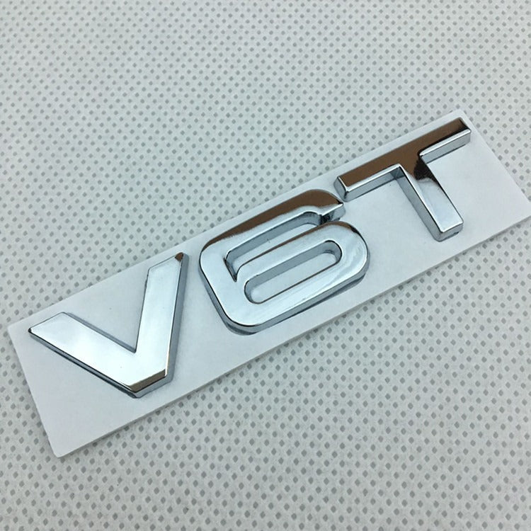 Suitable for Audi V6T V8T metal logo A4LA6LS7Q5Q3 displacement personalized modification leaf plate car sticker - Korvel