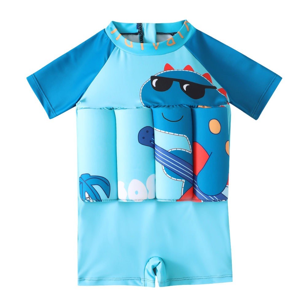 Traje de baño de una pieza con flotación de manga corta para niños