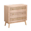 Cabinet de rangement en rotin à 3 tiroirs de 31,5" pour chambre et salon