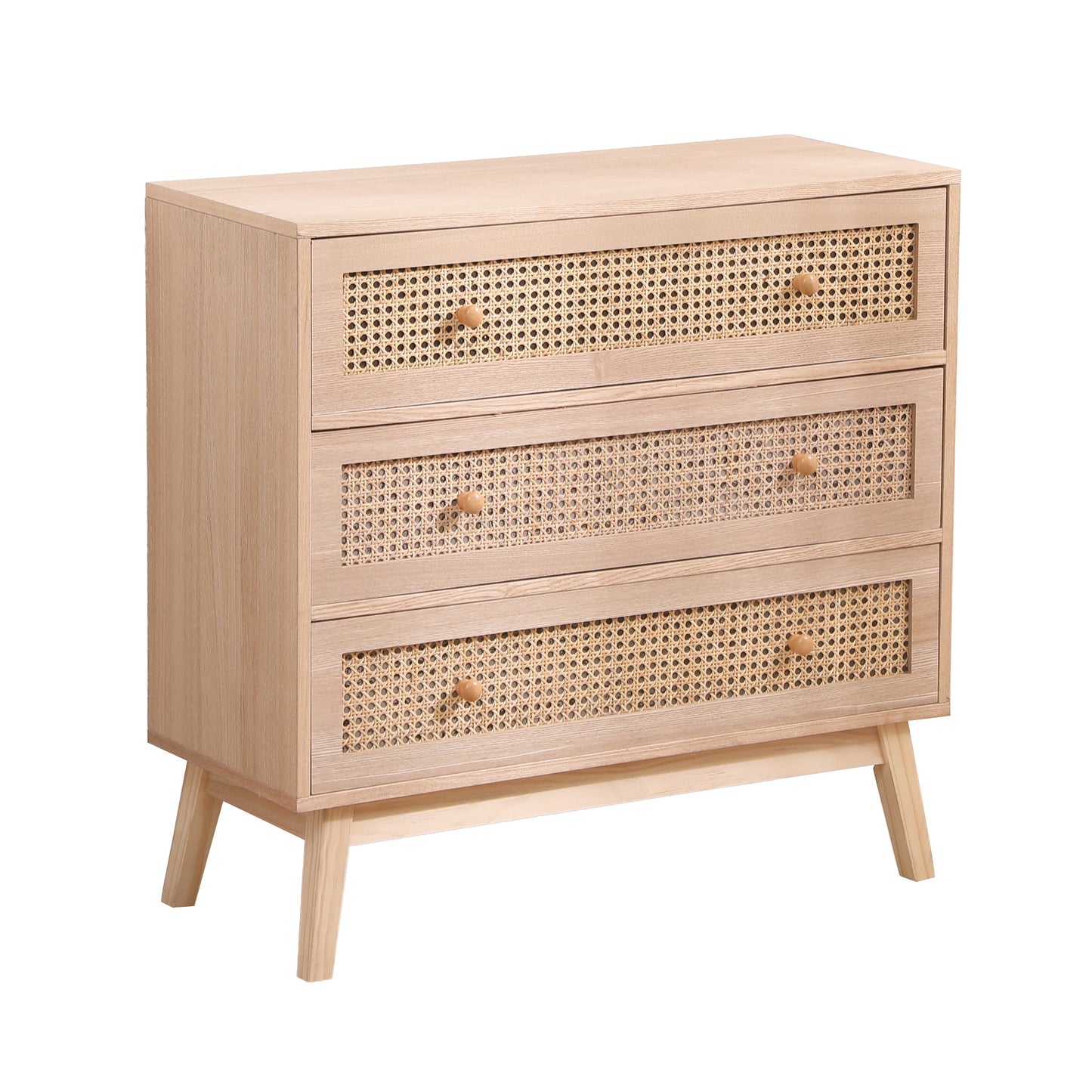 Cabinet de rangement en rotin à 3 tiroirs de 31,5" pour chambre et salon
