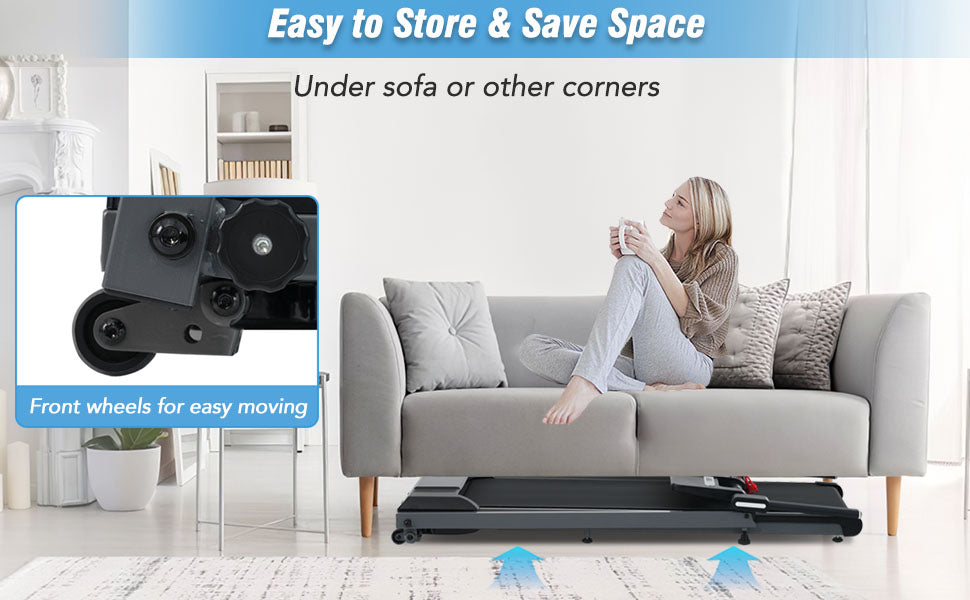NEW Folding Treadmills Walking Pad Treadmill for Home Office -2.5HP Walking Treadmill With Incline Bluetooth Speaker - Korvel