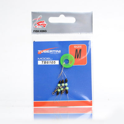 FISH KING 1PC 3 in 1 Size M Black Rubber Oval Fishing Float - Korvel