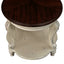22 inch dual tone round head table, solid wood sofa side table with shelf, white and cherry tabletop - Korvel