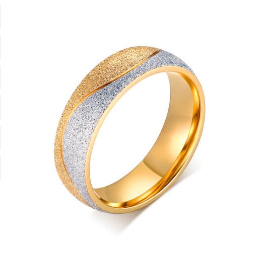 Vnox couple engagement ring for women men sand blasted - Korvel