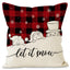 Christmas Pillowcase Linen Red Black Checkered Letter Printed Pillow Cover Holiday Living Room Decoration - Korvel